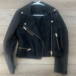 Blank NYC Vegan Leather Moto Jacket Zippers Waist Length Black Jacket XS